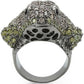 0W284 - Ruthenium Brass Ring with AAA Grade CZ  in Multi Color-3