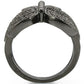 0W290 - Ruthenium Brass Ring with AAA Grade CZ  in Champagne-4