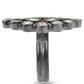 0W297 - Ruthenium Brass Ring with AAA Grade CZ  in Multi Color-4
