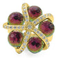 0W299 - Gold Plated Brass Ring with Top Grade Crystal  in Multi Color-2