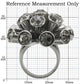 0W306 - Ruthenium Brass Ring with Top Grade Crystal  in Jet-1