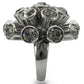 0W306 - Ruthenium Brass Ring with Top Grade Crystal  in Jet-4