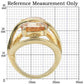 0W314 - Gold Brass Ring with AAA Grade CZ  in Champagne-1