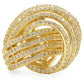 0W316 - Gold Brass Ring with AAA Grade CZ  in Clear-2