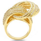 0W316 - Gold Brass Ring with AAA Grade CZ  in Clear-4
