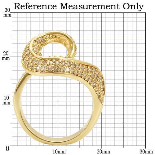 0W317 - Gold Brass Ring with AAA Grade CZ  in Clear-1