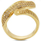 0W317 - Gold Brass Ring with AAA Grade CZ  in Clear-4