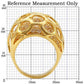 0W318 - Gold Brass Ring with AAA Grade CZ  in Clear-1