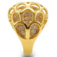0W318 - Gold Brass Ring with AAA Grade CZ  in Clear-4