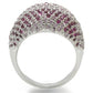0W322 - Rhodium Brass Ring with AAA Grade CZ  in Multi Color-3
