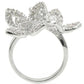 0W336 - Rhodium Brass Ring with AAA Grade CZ  in Clear-3