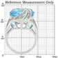 0W343 - Rhodium Brass Ring with Synthetic Synthetic Glass in Sea Blue-1