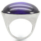 0W345 - Rhodium Brass Ring with Genuine Stone  in Amethyst-3