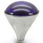 0W345 - Rhodium Brass Ring with Genuine Stone  in Amethyst-4