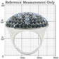 0W347 - Rhodium + Ruthenium Brass Ring with Top Grade Crystal  in Light Sapphire-1