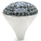0W347 - Rhodium + Ruthenium Brass Ring with Top Grade Crystal  in Light Sapphire-4