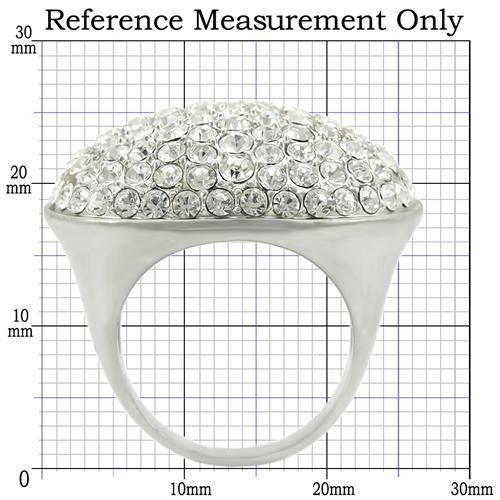 0W348 - Rhodium+Brushed Brass Ring with Top Grade Crystal  in Clear-1