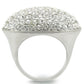 0W348 - Rhodium+Brushed Brass Ring with Top Grade Crystal  in Clear-3