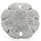 0W349 - Rhodium Brass Ring with AAA Grade CZ  in Clear-2