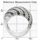 0W351 - Rhodium + Ruthenium Brass Ring with AAA Grade CZ  in Jet-1