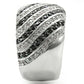 0W351 - Rhodium + Ruthenium Brass Ring with AAA Grade CZ  in Jet-4