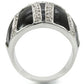 0W355 - Rhodium Brass Ring with AAA Grade CZ  in Clear-3