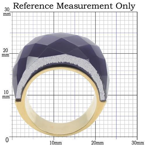 0W366 - Gold Brass Ring with Semi-Precious Cat Eye in Montana-1