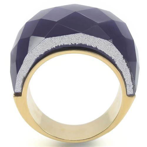 0W366 - Gold Brass Ring with Semi-Precious Cat Eye in Montana-3