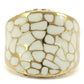 0W379 - Gold Brass Ring with Top Grade Crystal  in Clear-2