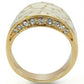 0W379 - Gold Brass Ring with Top Grade Crystal  in Clear-3