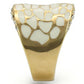 0W379 - Gold Brass Ring with Top Grade Crystal  in Clear-4