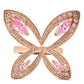 0W381 - Rose Gold Brass Ring with AAA Grade CZ  in Rose-2