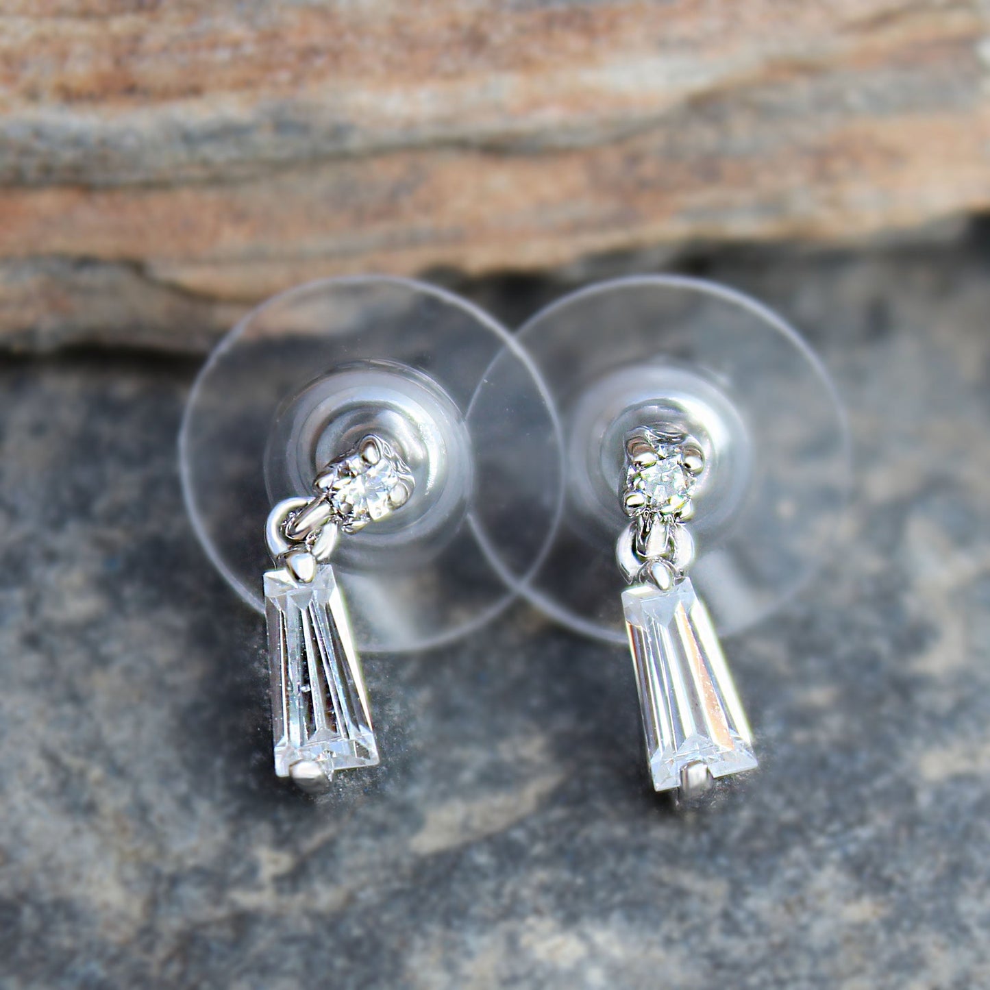 LOA1383 - Rhodium Plating Brass Earrings with AAA Grade CZ  in Clear-1