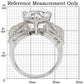 1W027 - Rhodium Brass Ring with AAA Grade CZ  in Clear-1