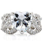 1W027 - Rhodium Brass Ring with AAA Grade CZ  in Clear-2
