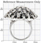1W029 - Rhodium Brass Ring with AAA Grade CZ  in Black Diamond-1