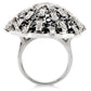 1W029 - Rhodium Brass Ring with AAA Grade CZ  in Black Diamond-3