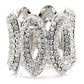 1W032 - Rhodium Brass Ring with Top Grade Crystal  in Clear-2