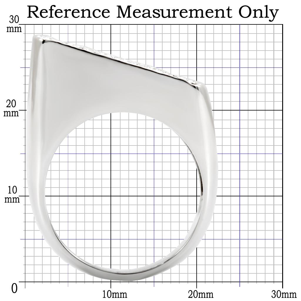 1W035 - Rhodium Brass Ring with Top Grade Crystal  in Clear-1