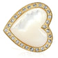1W043 - Gold Brass Ring with Synthetic Synthetic Glass in White-2