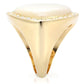 1W043 - Gold Brass Ring with Synthetic Synthetic Glass in White-4