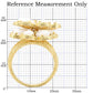 1W045 - Gold Brass Ring with Synthetic Synthetic Glass in White-1