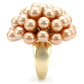 1W050 - Gold Brass Ring with Synthetic Pearl in Champagne-4