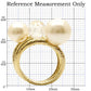 1W054 - Gold Brass Ring with Synthetic Pearl in Citrine Yellow-1