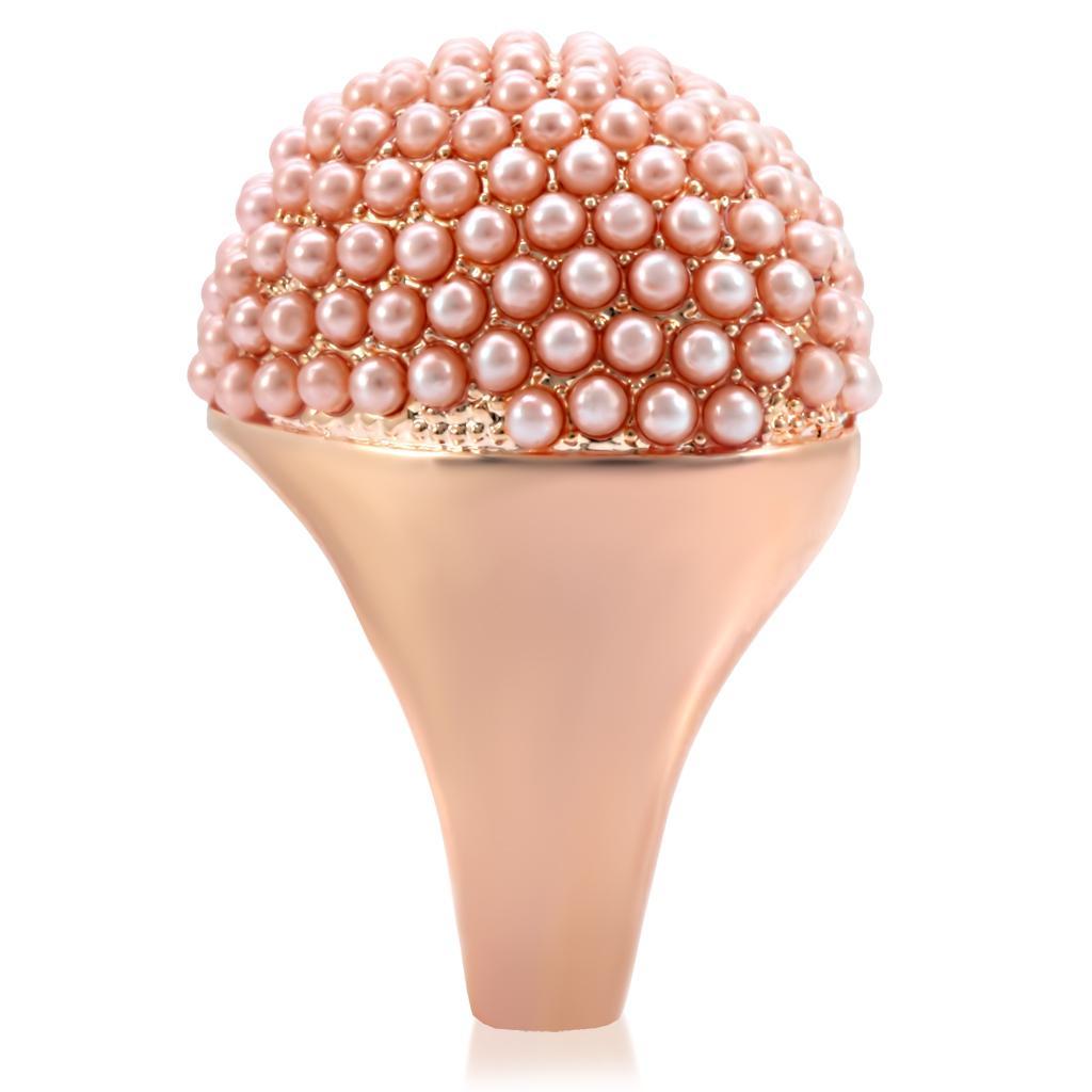 1W059 - Rose Gold Brass Ring with Synthetic Pearl in Rose-4