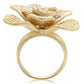 1W091 - Matte Gold Brass Ring with AAA Grade CZ  in Multi Color-3
