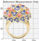 1W106 - Gold Brass Ring with Semi-Precious Coral in Rose-1