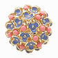 1W106 - Gold Brass Ring with Semi-Precious Coral in Rose-2