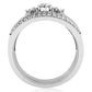 1W162 - Rhodium Brass Ring with AAA Grade CZ  in Clear-3