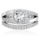 1W164 - Rhodium Brass Ring with AAA Grade CZ  in Clear-2